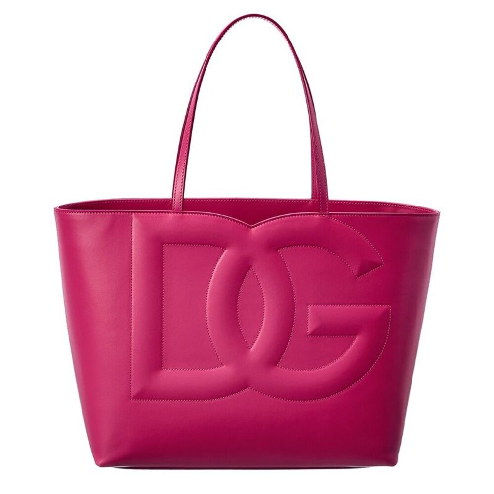 Dolce & Gabbana Dg Logo Medium Leather Tote, Purple